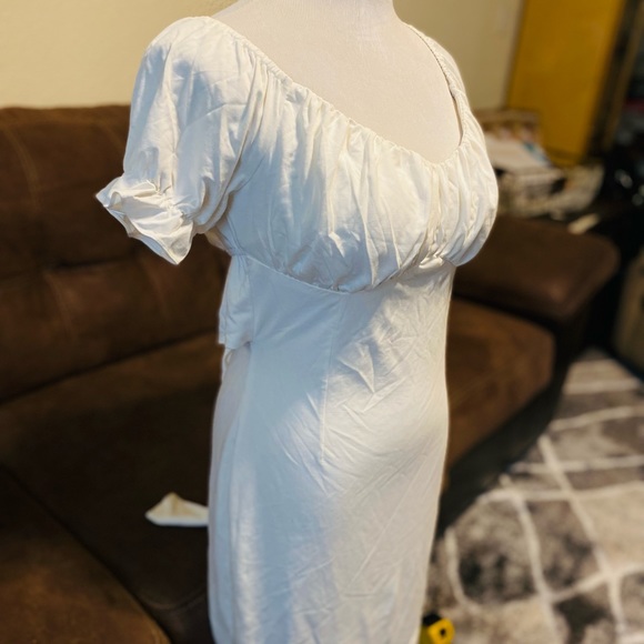 Main Strip Medium White Babydoll Open Back Dress - Picture 2 of 7